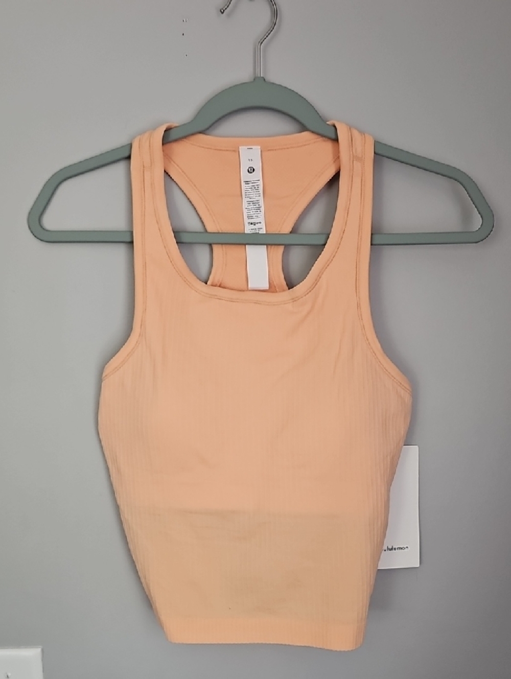 Lululemon Ebb To Street Cropped Racerback Tank!! Nwts Sz 10, Peach Bellini! PCHB